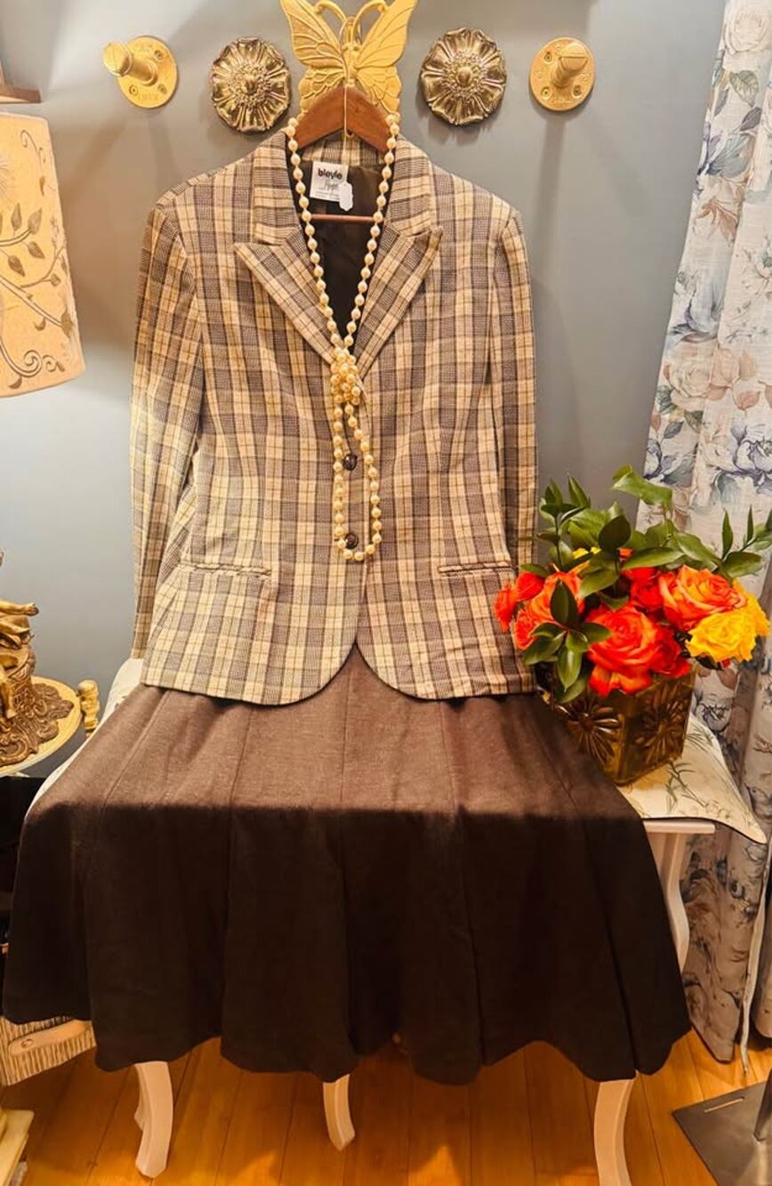 Vintage Bleyle for Hopper Plaid Skirt Suit Set w/ blouse– Made in W.Germany